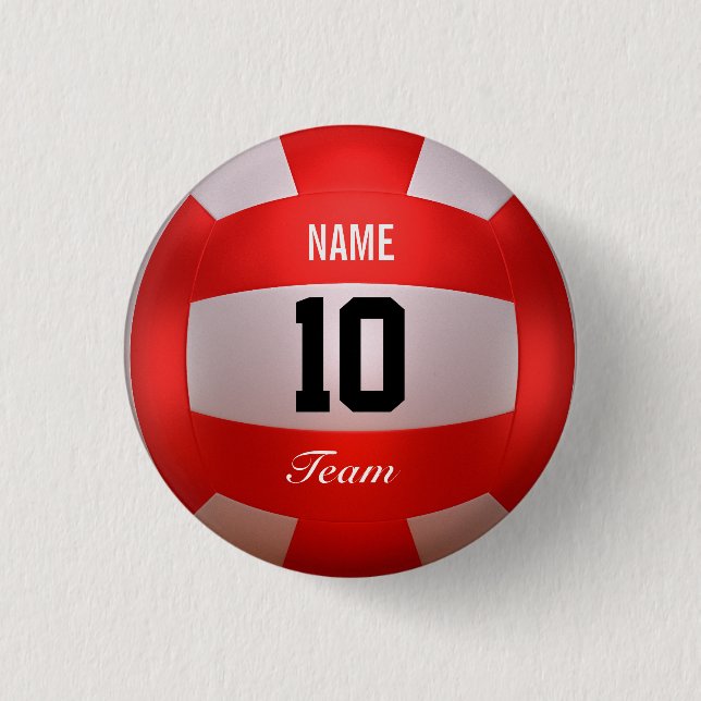 Badge Rond 2,50 Cm Volleyball rouge (Devant)