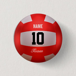 Badge Rond 2,50 Cm Volleyball rouge