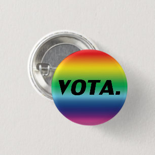 Badge Rond 2,50 Cm Vota vote en espagnol arc-en-ciel gay pride lgbt m