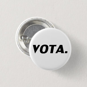 Badge Rond 2,50 Cm Vota vote en espagnol blanc noir politique moderne