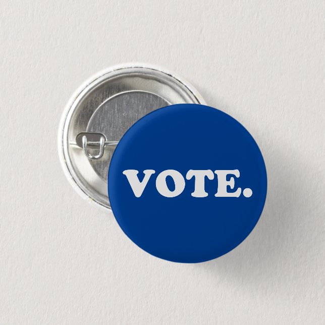 Badge Rond 2,50 Cm "Vote" bleu blanc - (Devant & derrière)
