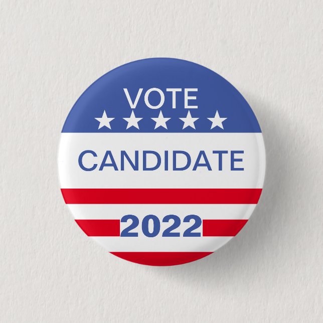 Badge Rond 2,50 Cm VOTE Personnalisable 2022 ELECTION (Devant)