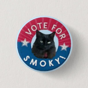 Badge Rond 2,50 Cm VOTE pour FUMEUX !  RÈGLE de chats noirs !