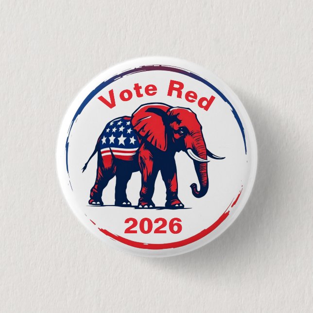 Badge Rond 2,50 Cm Vote Red 2026 (Devant)