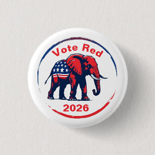 Badge Rond 2,50 Cm Vote Red 2026