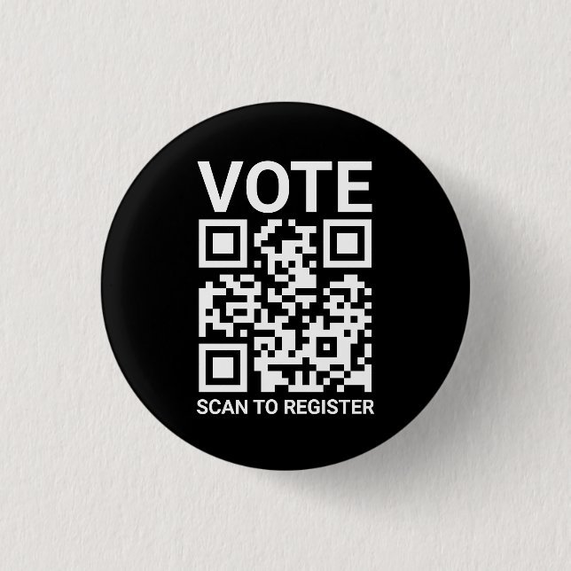 Badge Rond 2,50 Cm Vote Scan QR Code pour enregistrer du texte person (Devant)