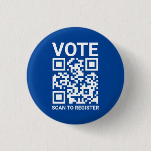 Badge Rond 2,50 Cm Vote Scan QR Code pour enregistrer du texte person