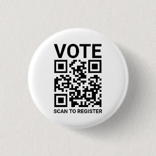 Badge Rond 2,50 Cm Vote Scan QR Code pour enregistrer personnalisé no