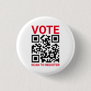 Badge Rond 2,50 Cm Vote Scan QR Code pour enregistrer personnalisé ro