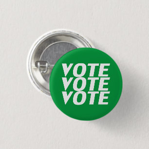 Badge Rond 2,50 Cm vote vote bouton vert et blanc