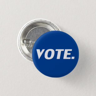Badge Rond 2,50 Cm Voter bleu et blanc typographie moderne politique