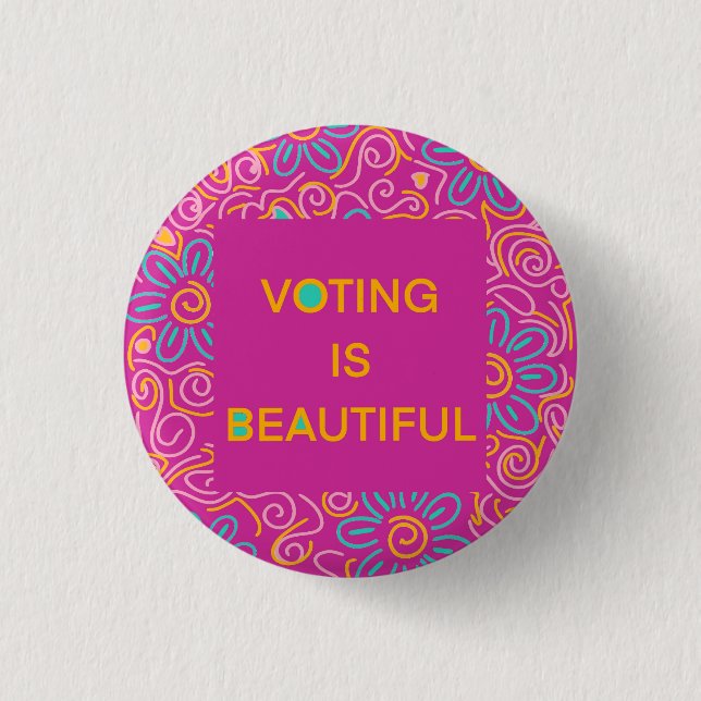 Badge Rond 2,50 Cm Voter est un beau Carnet (Devant)