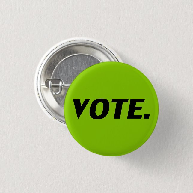 Badge Rond 2,50 Cm Voter la typographie moderne brun lime vert (Devant & derrière)
