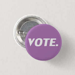 Badge Rond 2,50 Cm "Voter" lettres blanches, lavande, arrière - plan