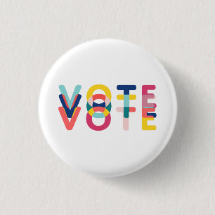 Badge Rond 2,50 Cm Voter pour Vibrant Rainbow Modern