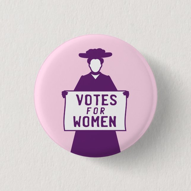 Badge Rond 2,50 Cm Votes Pour Femmes Suffragette (Devant)
