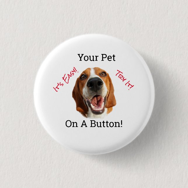 Badge Rond 2,50 Cm Votre animal sur un   (Devant)