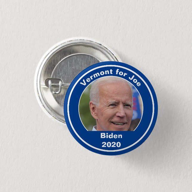 Badge Rond 2,50 Cm Votre État pour Joe - Joe Biden 2020 Vermont (Devant & derrière)
