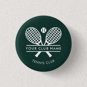 Badge Rond 2,50 Cm Votre nom Club Tennis Team Green Custom