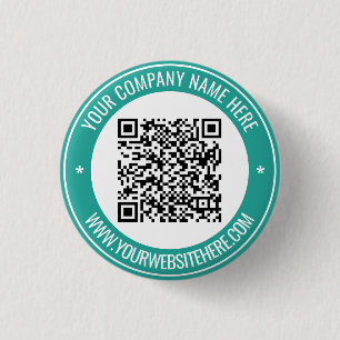 Badge Rond 2,50 Cm Votre nom de code QR Site Web Bouton promotionnel