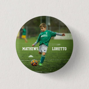 Badge Rond 2,50 Cm Votre nom et photo préférés du joueur de football