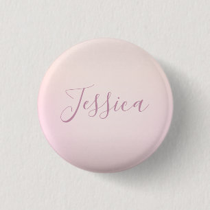 Badge Rond 2,50 Cm Votre nom Ombre douce d'écriture élégante
