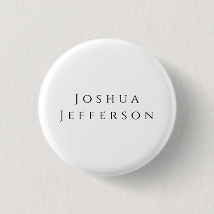 Badge Rond 2,50 Cm Votre nom Professionnel Créatif Uni Noir Blanc
