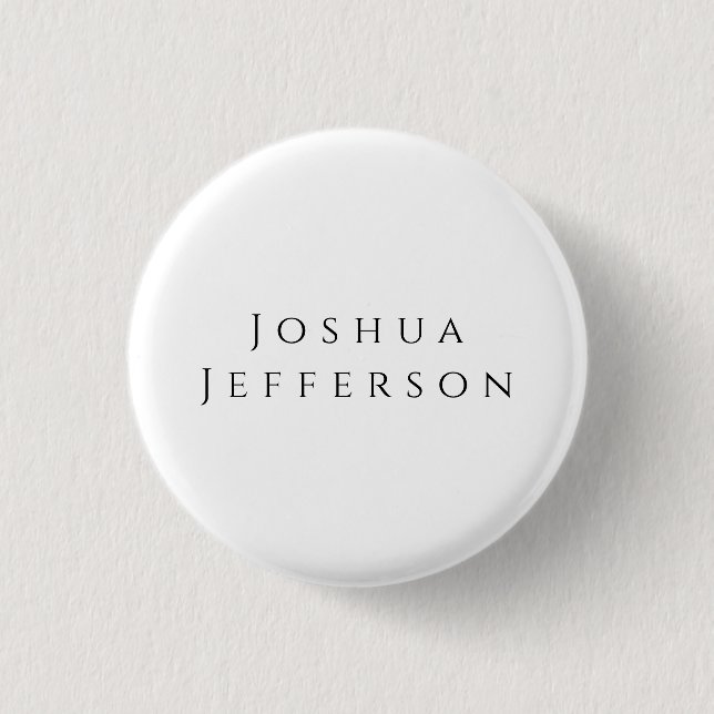 Badge Rond 2,50 Cm Votre nom Professionnel Créatif Uni Noir Blanc (Devant)