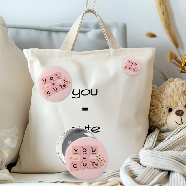 Badge Rond 2,50 Cm Vous = Cute | Bouton Cute Cat (Créateur téléchargé)