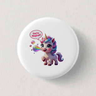 Badge Rond 2,50 Cm Vous êtes Magique! Licorne