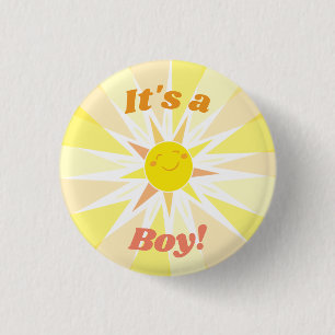 Badge Rond 2,50 Cm Vous êtes mon Baby shower Sunshine C'est un garçon