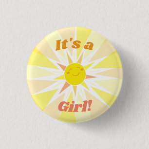 Badge Rond 2,50 Cm Vous êtes mon Baby shower Sunshine C'est une fille