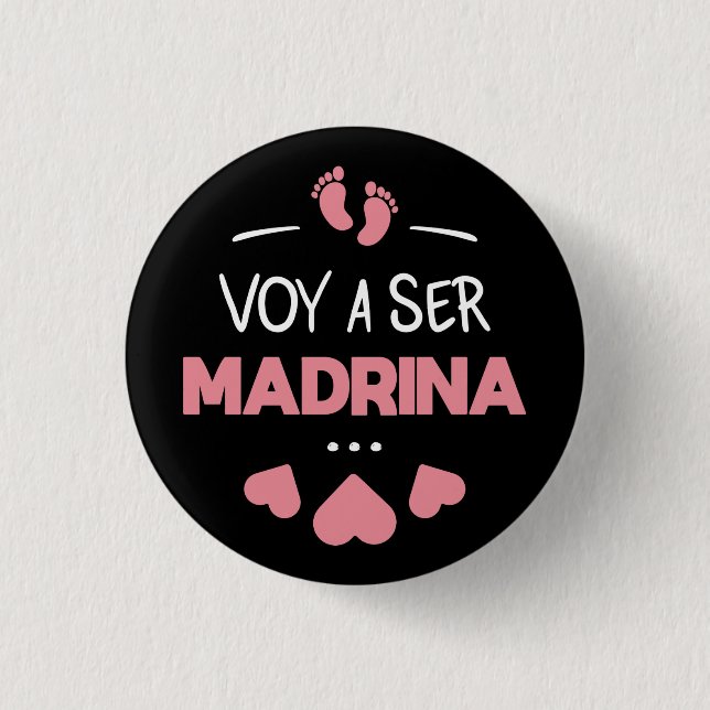 Badge Rond 2,50 Cm Voy a ser madrina (Devant)