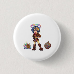 Badge Rond 2,50 Cm Voyageur Cosmique : Le Temps Céleste