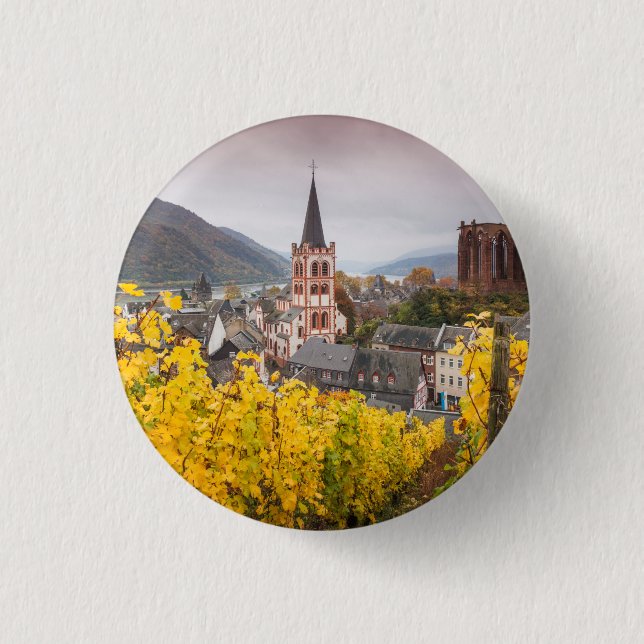 Badge Rond 2,50 Cm Vue de ville élevée| Allemagne (Devant)