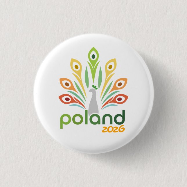 Badge Rond 2,50 Cm Warsaw Poland 2026 International Convention Pin (Devant)