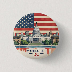 Badge Rond 2,50 Cm Washington DC Skyline