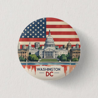 Badge Rond 2,50 Cm Washington DC Skyline