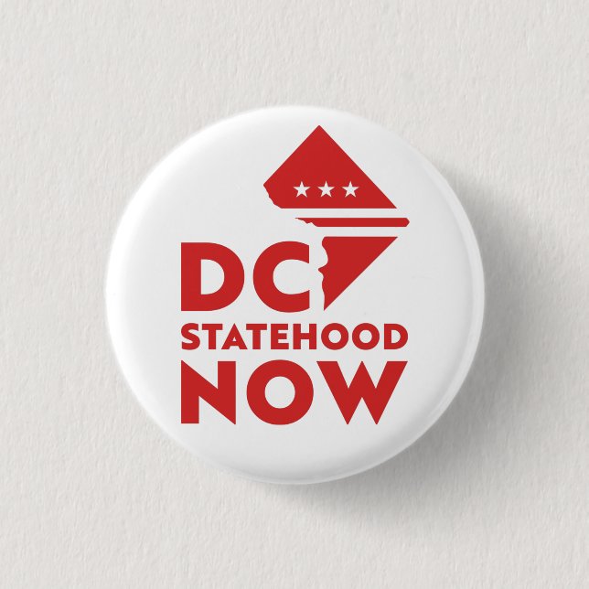 Badge Rond 2,50 Cm Washington DC statehood now Button (Devant)