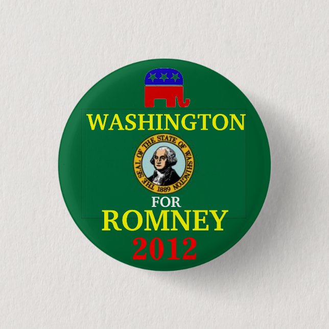 Badge Rond 2,50 Cm Washington pour Romney 2012 (Devant)