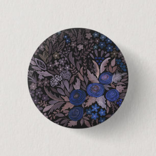 Badge Rond 2,50 Cm Watercolor floral small flowers navy roses
