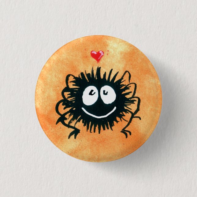 Badge Rond 2,50 Cm Webber l'araignée aime Halloween ! (Devant)