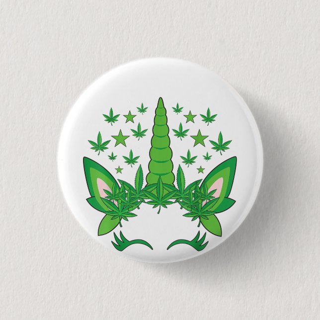 Badge Rond 2,50 Cm Weedicorn (Devant)