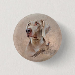 Badge Rond 2,50 Cm Weimaraner Poster Canvas Imprimer Tapisserie Acryl