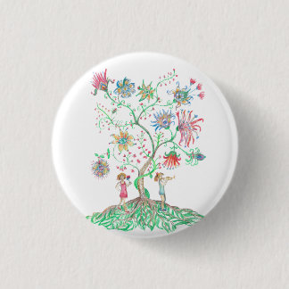 Badge Rond 2,50 Cm Whimsical Floral Tree 