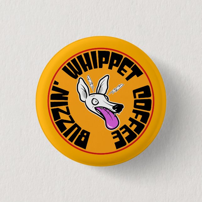 Badge Rond 2,50 Cm Whippet de Buzzin (Devant)