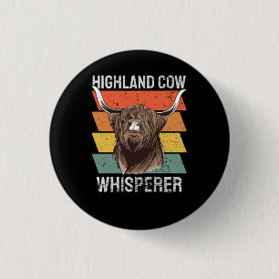 Badge Rond 2,50 Cm Whisperer de vache Highland