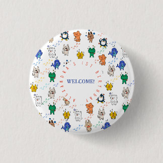 Badge Rond 2,50 Cm Wild ONE mignonne Animaux 1er anniversaire Enfants