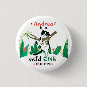 Badge Rond 2,50 Cm Wild One Tuxedo Kitty Enfants 1er Invitation anniv