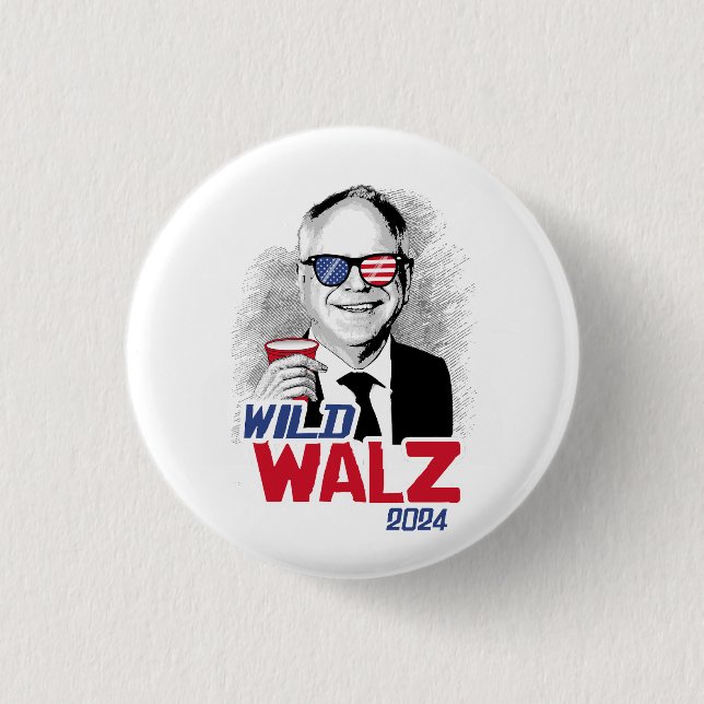 Badge Rond 2,50 Cm Wild Tim Walz (Devant)